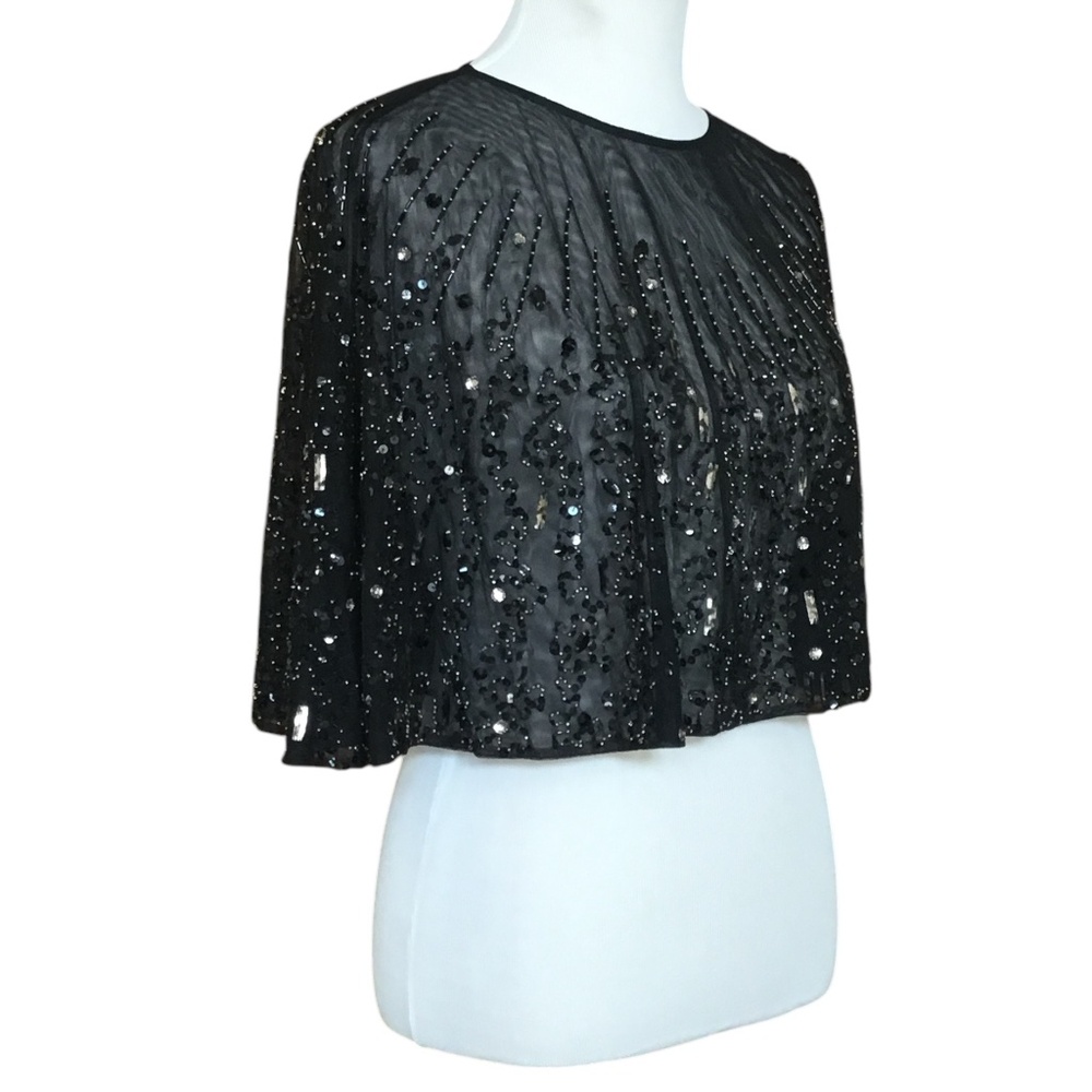 Mac Duggal Beaded Mini Capelet - Picture 6 of 12